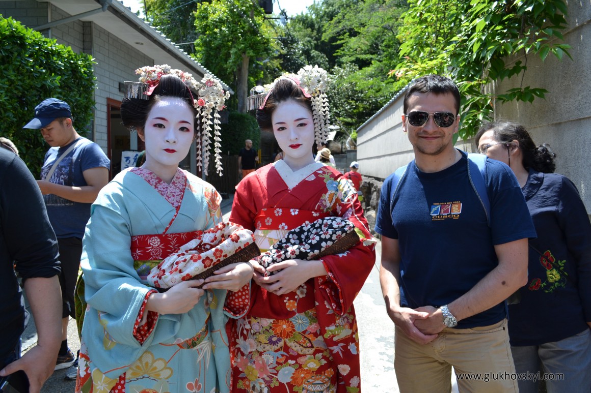 With geisha, Kyoto, Japan