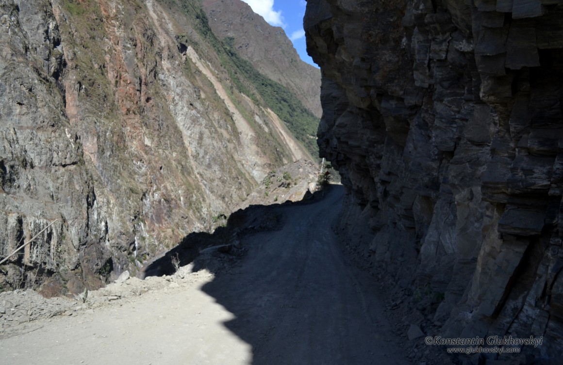 Mountain road, Andes mountains, Peru